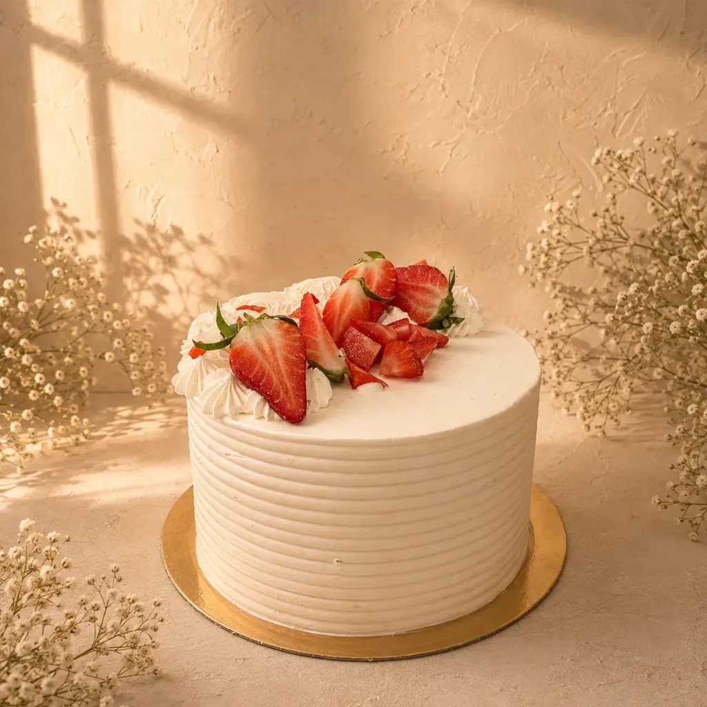 Tarta de Fresas con Nata (8-10 personas, Con gluten, Con lactosa)