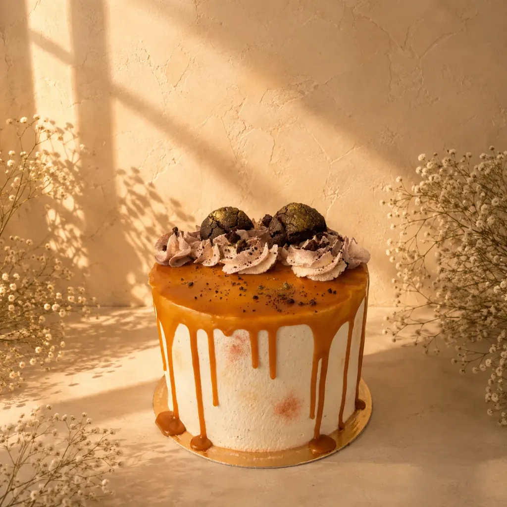 Tarta de Chocolate, crema de queso y caramelo (8-10 personas, Con lactosa, Con gluten)