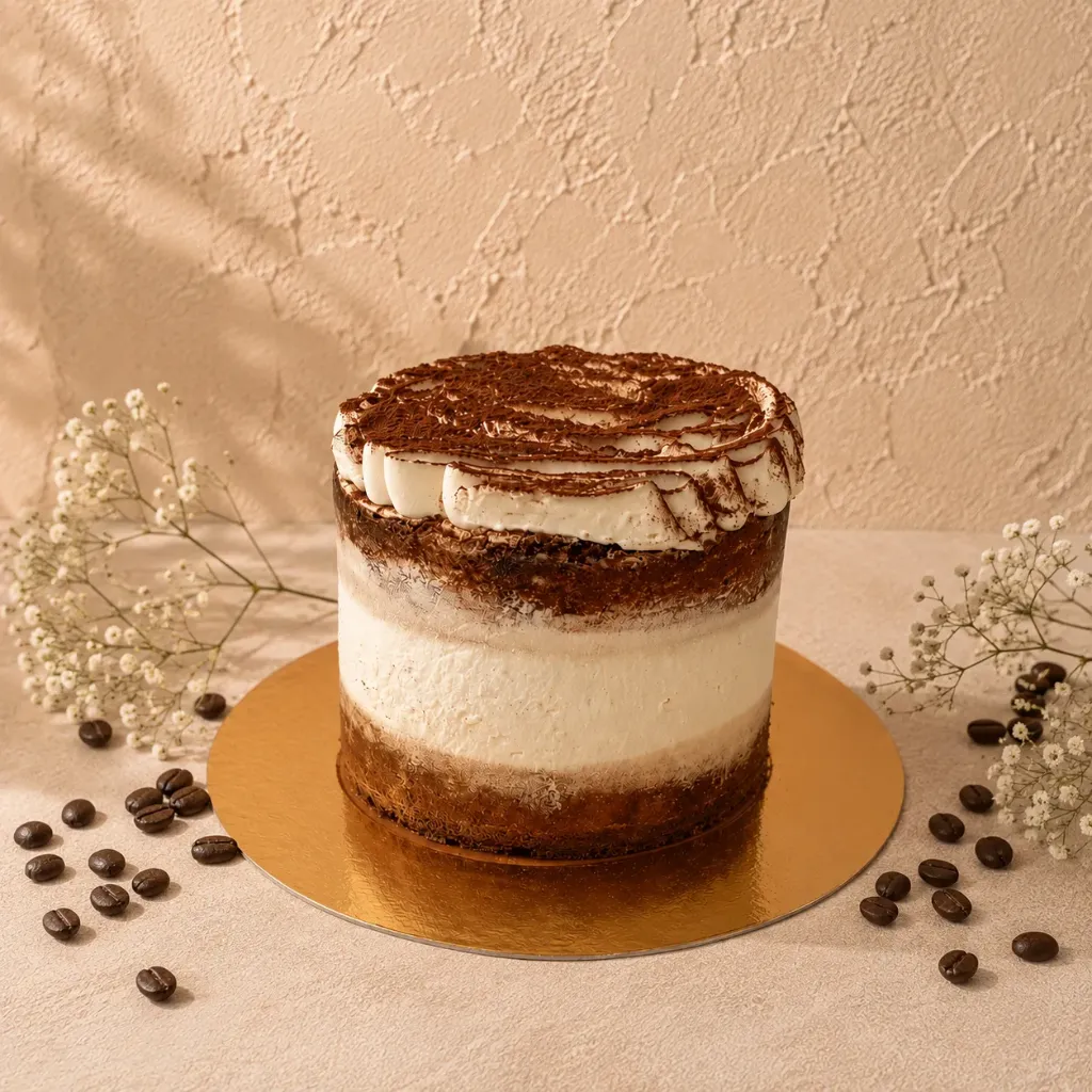 Tarta Tiramisú (8-10 personas, Con lactosa, Con gluten)